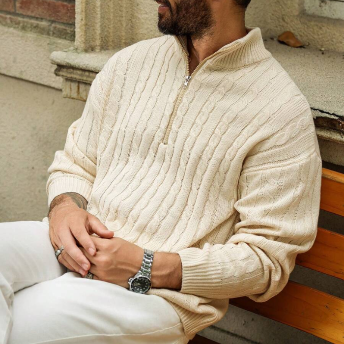 Suéter Masculino em Tricot Vonluthen +3 BRINDES: Relógio, Cinto e Carteira