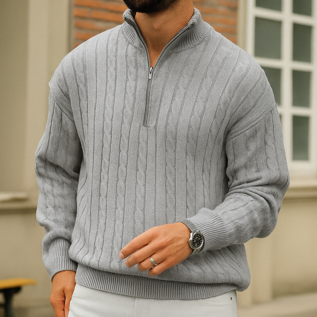 Suéter Masculino em Tricot Vonluthen +3 BRINDES: Relógio, Cinto e Carteira