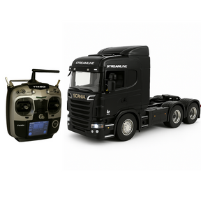 Miniatura Realista de Controle Remoto Caminhão Scania S540 6X4 + Carreta de Brinde (QUEIMA DE ESTOQUE)