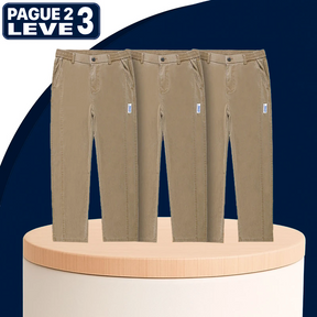 [Leve 3 Pague 2] Calça Masculina Axel em Seda Gelo e Poliéster (Estilo Imponente e Moderno!)