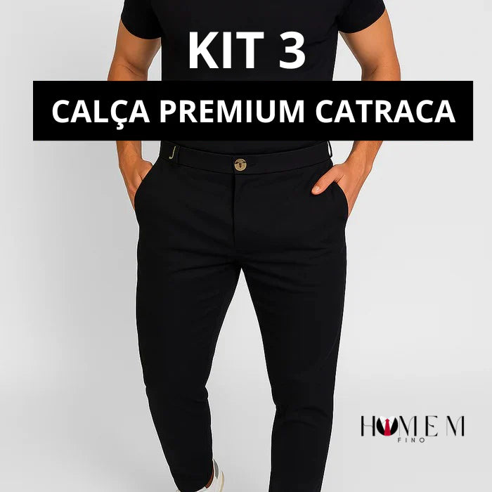 (Compre 1 Leve 3) A Calça Catraca Mônaco Que Seu Corpo Merece – Estilo, Conforto e Caimento Perfeito + BRINDE: Relógio de Luxo Poedegar