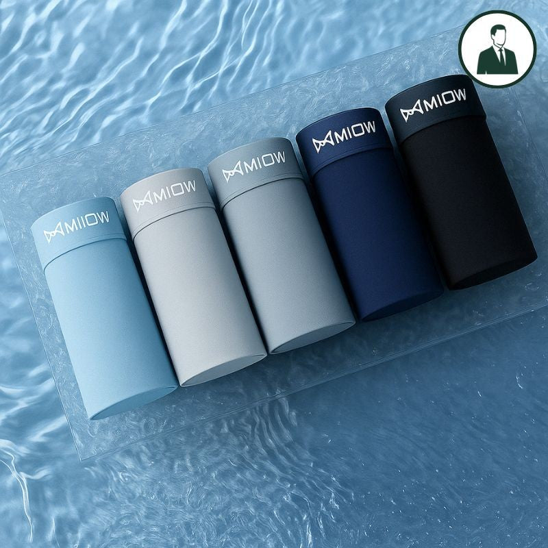[PAGUE 5 LEVE 10] Kit Cuecas Men's Slik Boxer em Seda Gelo Térmica e Microfibra (Sem Costura!)