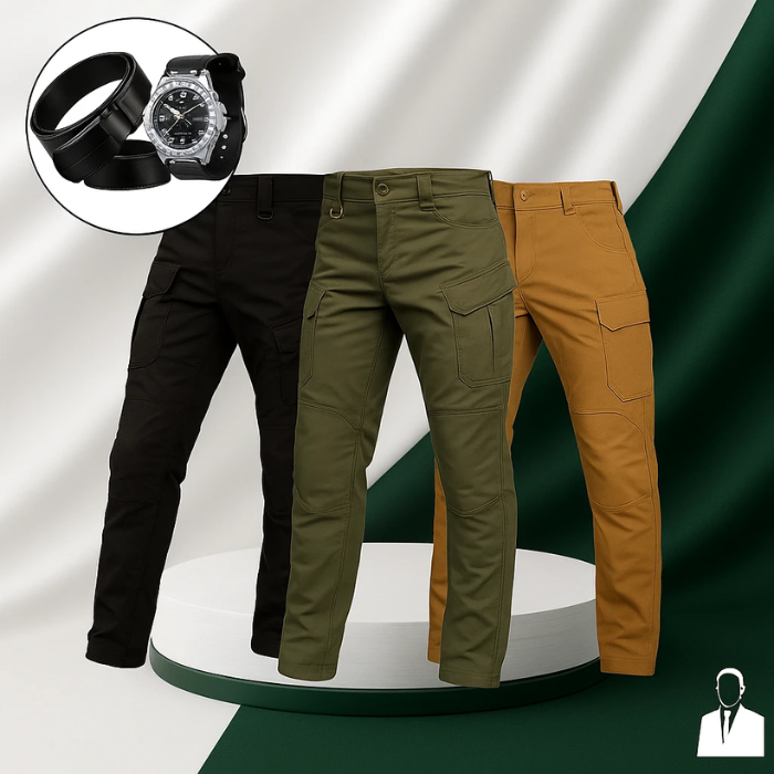 [Leve 3 Pague 2] Calça Masculina Vektor em Tecido Tático Militar e Poliéster +BRINDES: Relógio, Cinto e Carteira