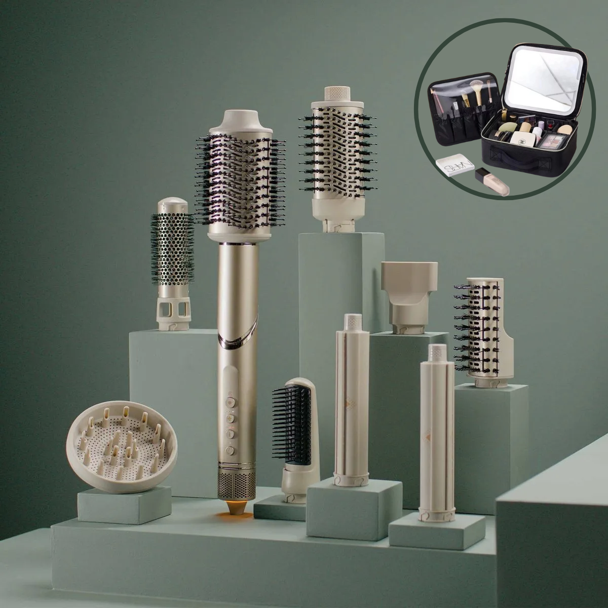 Modelador e Secador Multi Styler Be Emotion 8 em 1 + BRINDE: Kit Maleta Maquiagem [Ultimas Unidades]