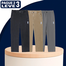 [Leve 3 Pague 2] Calça Masculina Axel em Seda Gelo e Poliéster (Estilo Imponente e Moderno!)