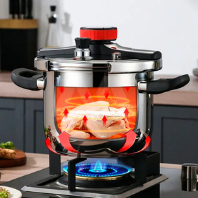 [Leve 2 Pague 1] Panela de Pressão TurboChef Aço Inoxidável - À Prova De Explosões + BRINDE: Kit Utensílios