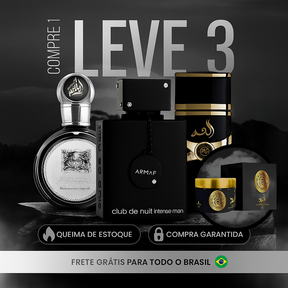 [COMPRE 1, LEVE 3] - Lattafa Fakhar, Club de Nuit e Assad Lattafa | 100ml Cada + Brinde: Hidratante Assad Lattafa